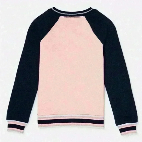 Athletic Works Girls Pink Blue Sleeve Sweatshirt Glitter Striped Waistband XL - Picture 5 of 7